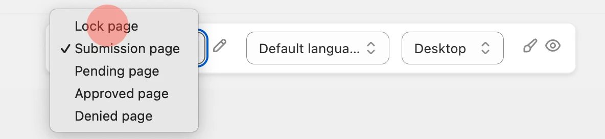 Lock page configuration